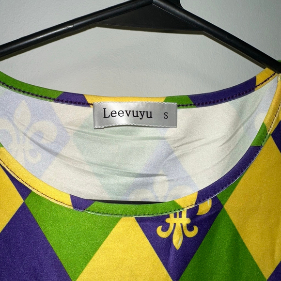 Women's Leevuyu Mardi Gras Tank Top Yellow/Green/Purple Size Small New NWOT - Picture 12 of 12